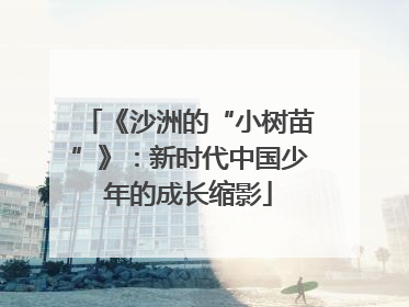 《沙洲的“小树苗”》：新时代中国少年的成长缩影