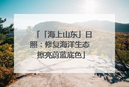 「海上山东」日照：修复海洋生态 擦亮蔚蓝底色