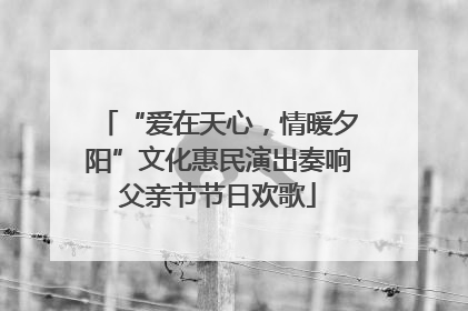 “爱在天心，情暖夕阳”文化惠民演出奏响父亲节节日欢歌