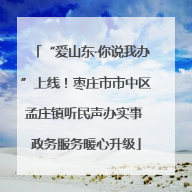 “爱山东·你说我办”上线！枣庄市市中区孟庄镇听民声办实事 政务服务暖心升级