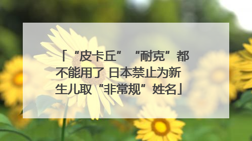 “皮卡丘”“耐克”都不能用了 日本禁止为新生儿取“非常规”姓名