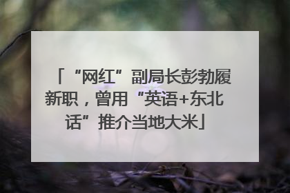 “网红”副局长彭勃履新职，曾用“英语+东北话”推介当地大米