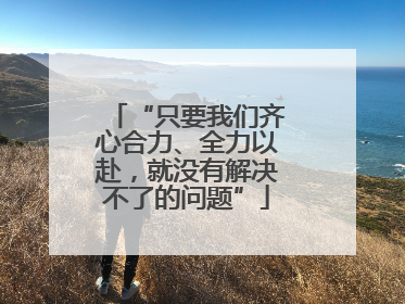 “只要我们齐心合力、全力以赴，就没有解决不了的问题”