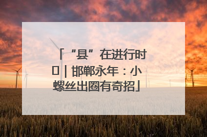 “县”在进行时⑬｜邯郸永年：小螺丝出圈有奇招