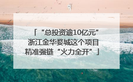“总投资逾10亿元” 浙江金华婺城这个项目精准强链“火力全开”