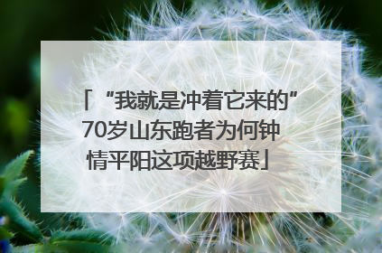 “我就是冲着它来的” 70岁山东跑者为何钟情平阳这项越野赛