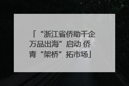 “浙江省侨助千企万品出海”启动 侨青“架桥”拓市场