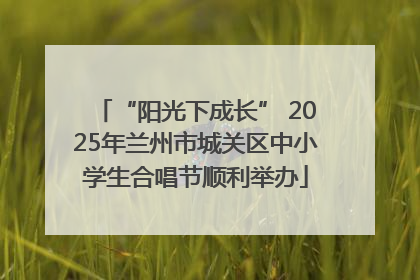 “阳光下成长” 2025年兰州市城关区中小学生合唱节顺利举办