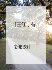 王红，有新职务