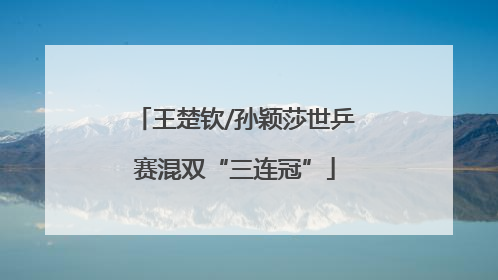 王楚钦/孙颖莎世乒赛混双“三连冠”