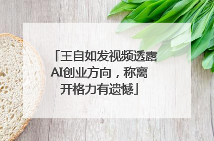 王自如发视频透露AI创业方向，称离开格力有遗憾