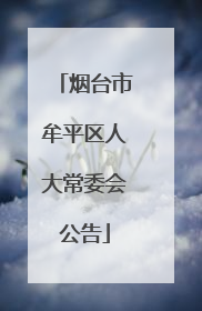 烟台市牟平区人大常委会公告