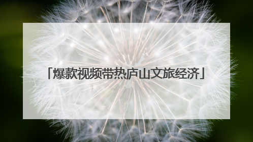 爆款视频带热庐山文旅经济