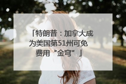 特朗普：加拿大成为美国第51州可免费用“金穹”