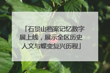 石景山档案记忆数字展上线，展示全区历史人文与蝶变复兴历程
