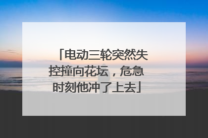 电动三轮突然失控撞向花坛，危急时刻他冲了上去