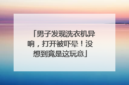 男子发现洗衣机异响，打开被吓晕！没想到竟是这玩意
