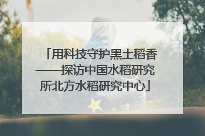 用科技守护黑土稻香——探访中国水稻研究所北方水稻研究中心