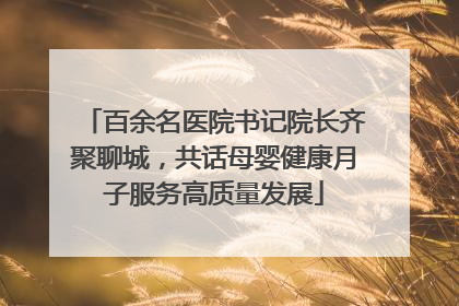 百余名医院书记院长齐聚聊城，共话母婴健康月子服务高质量发展