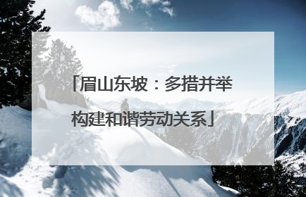 眉山东坡：多措并举构建和谐劳动关系
