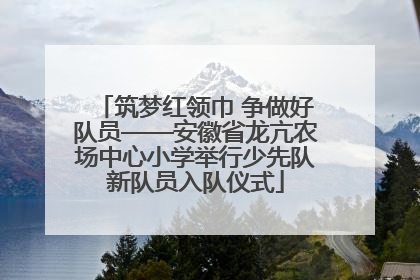 筑梦红领巾 争做好队员——安徽省龙亢农场中心小学举行少先队新队员入队仪式