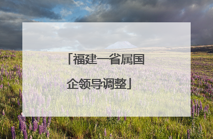 福建一省属国企领导调整