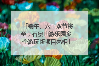 端午、六一双节将至，石景山游乐园多个游玩新项目亮相