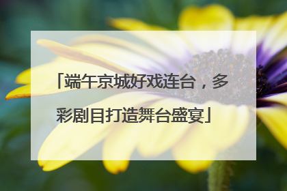 端午京城好戏连台，多彩剧目打造舞台盛宴