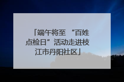 端午将至 “百姓点检日”活动走进枝江市丹阳社区