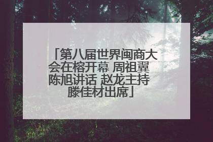 第八届世界闽商大会在榕开幕 周祖翼陈旭讲话 赵龙主持 滕佳材出席