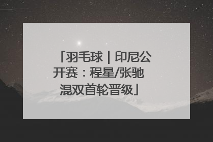 羽毛球｜印尼公开赛：程星/张驰混双首轮晋级