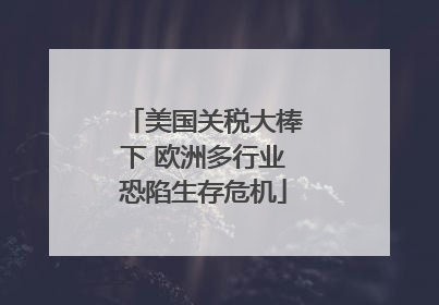 美国关税大棒下 欧洲多行业恐陷生存危机