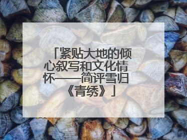 紧贴大地的倾心叙写和文化情怀——简评雪归《青绣》