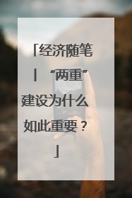 经济随笔丨“两重”建设为什么如此重要？