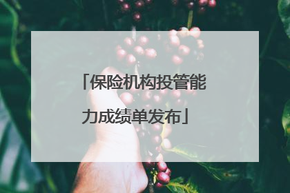 保险机构投管能力成绩单发布