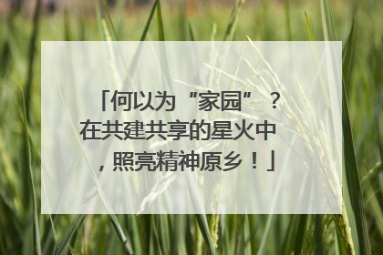 何以为“家园”？在共建共享的星火中，照亮精神原乡！