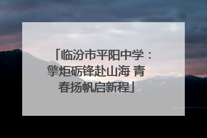 临汾市平阳中学：擎炬砺锋赴山海 青春扬帆启新程