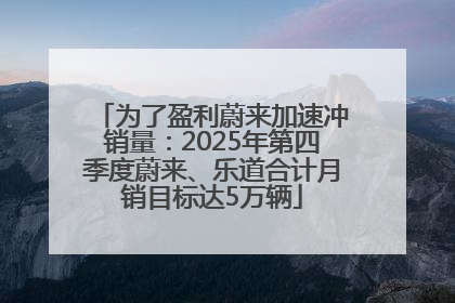 为了盈利蔚来加速冲销量：2025年第四季度蔚来、乐道合计月销目标达5万辆