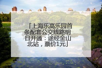 上海乐高乐园首条配套公交线路明日开通：途经金山北站，票价1元
