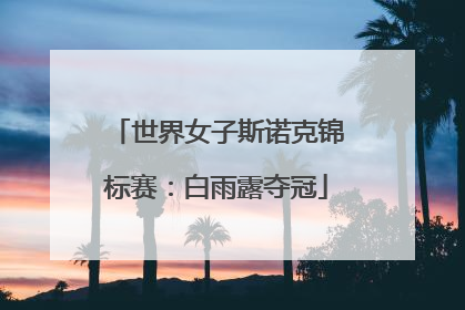 世界女子斯诺克锦标赛：白雨露夺冠