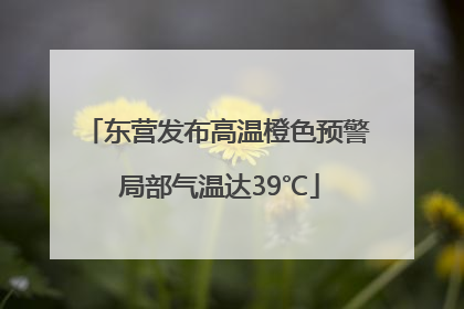 东营发布高温橙色预警 局部气温达39℃