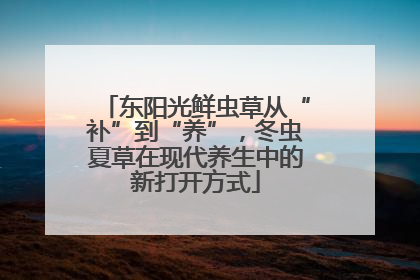 东阳光鲜虫草从“补”到“养”，冬虫夏草在现代养生中的新打开方式