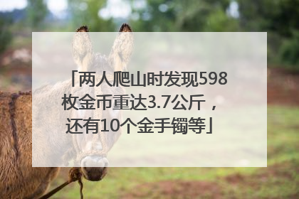 两人爬山时发现598枚金币重达3.7公斤，还有10个金手镯等