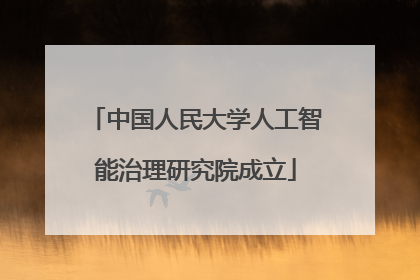 中国人民大学人工智能治理研究院成立