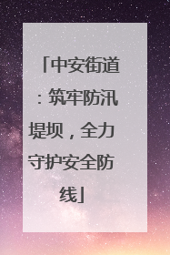 中安街道：筑牢防汛堤坝，全力守护安全防线