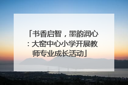 书香启智，墨韵润心：大窑中心小学开展教师专业成长活动
