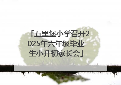 五里堡小学召开2025年六年级毕业生小升初家长会
