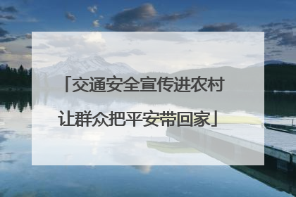交通安全宣传进农村 让群众把平安带回家