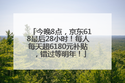 今晚8点，京东618最后28小时！每人每天超6180元补贴，错过等明年！