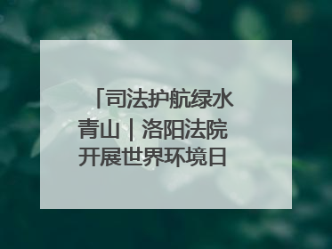 司法护航绿水青山｜洛阳法院开展世界环境日系列宣传活动